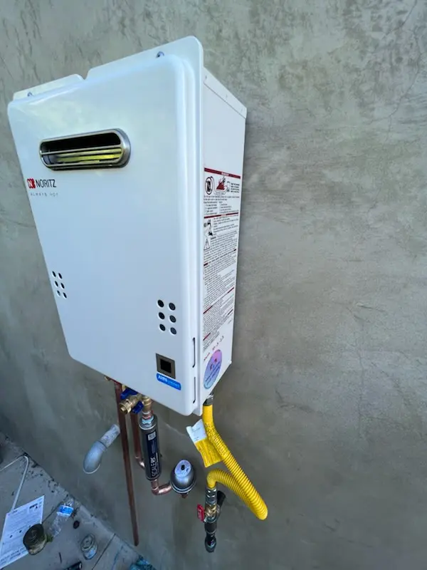 Tankless water heater installation for Danbury Village homes